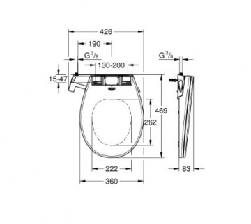 Bau ceramic bidetzitting maten