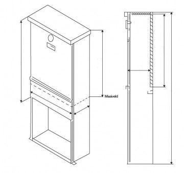 1170x500x250 mm (hxbxd)
