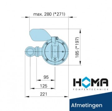 Homa bully ch140 wa afmetingen