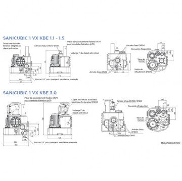 Sanicubic 1 vx kbe dimentions